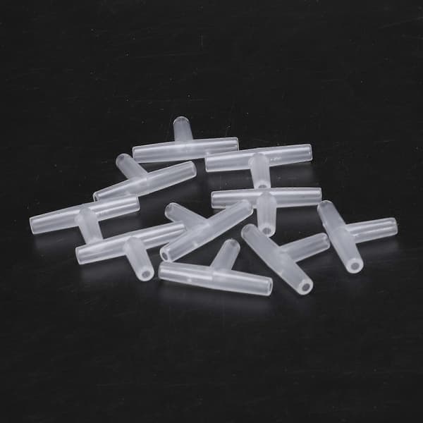 Plastik T-formet Akvarium 3-vejs Luftventil Stik 30 stk Hvid