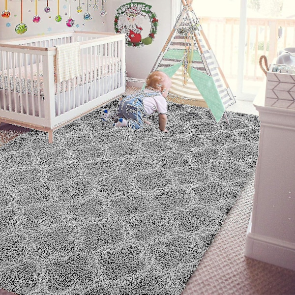Tflycq Geometriska Mattor för Sovrum - 152 x 244 cm Luddig Ryamatta Modern Inomhus för Vardagsrum Flickor Pojkar Barnrum Sovsal Barnkammare Hem Semesterinredning Golv