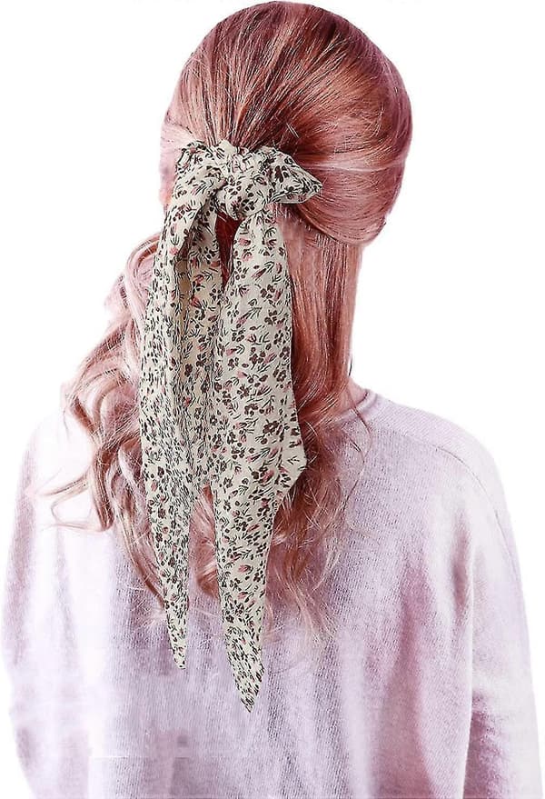 Hårband med Scarfs, 3-pack Satäng Rosett Elastiska Scarfs Hårband, Chiffon Present