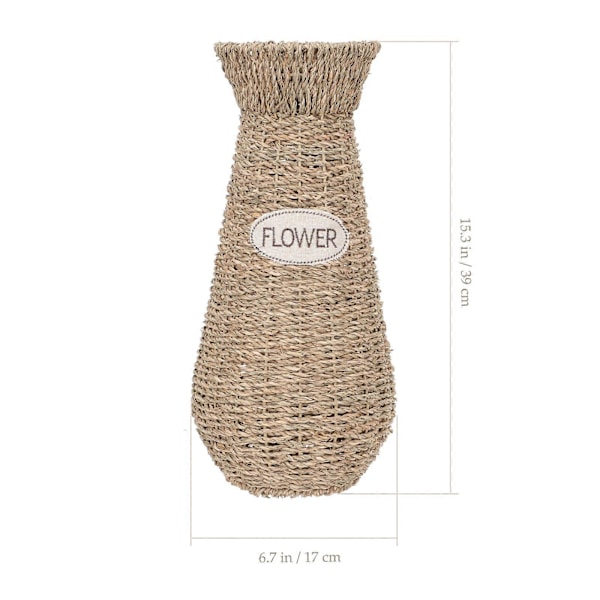 Vævet Vase Pastoral Stil Blomsterpotte Skrivebord Blomsterarrangement Vase Kunstig Blomsterbeholder