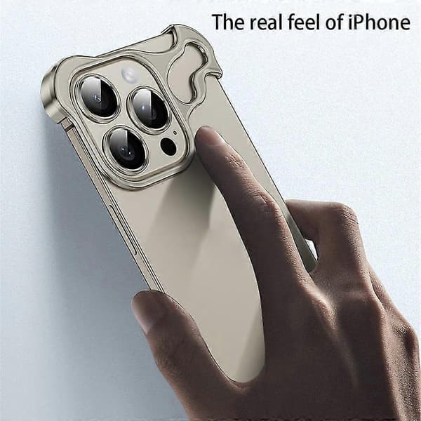 Hett Specialformat Metallhörnskydd Anti-fall Telefonskal För Iphone 15 14 13 Pro Max iphone14 Original machine ash