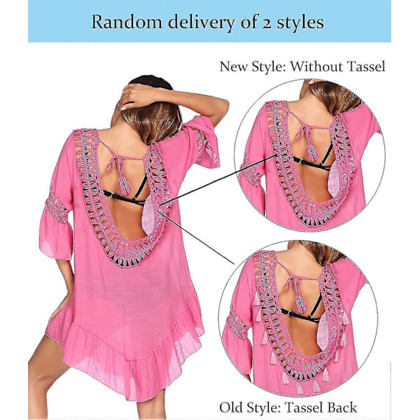 Badedragt Cover Up Dame Badedragt Kjole Plus Size Sexet Bikini Strand Tunika Top Sommer A rose 2XL