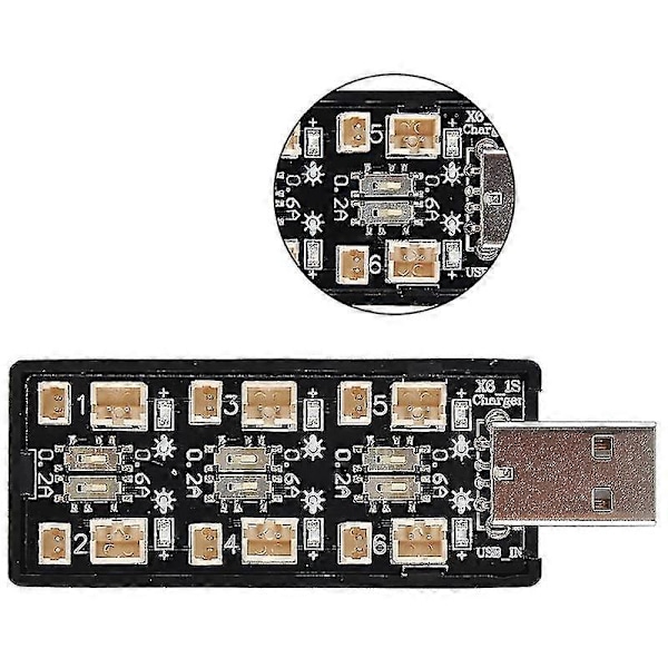 1s Lipo Batteri USB Oplader 3.7v/4.20v 6 Kanal 1s Lipo Oplader - Jst 1.25 Jst-ph 2.0 Mcx Mcpx Con