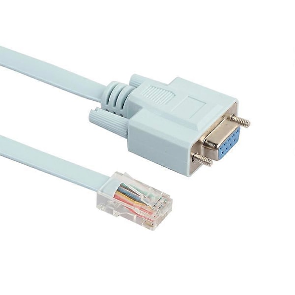 1,5 m 9-pin DB9 Seriell RS232 til RJ45 Cat5 Ethernet Konsoll Rollover-kabel for Cisco