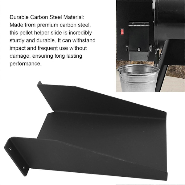 Magnetisk pellet-hjelperrenne for Traeger Grill Karbonstål Pellet Assist Slide Pellets Utløp Metalltilbehør for Grillmaskin Røyker