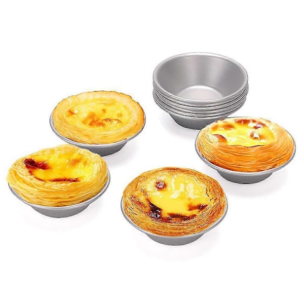 10 stk. Eggterteform i aluminiumslegering, bakeform, puddingform, portugisisk terteform, eggterte Ov