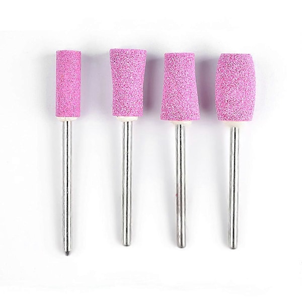 12 st Kvarts Nagelborrfil Bits Verktyg för Nagelkonst Maskin Slipsten Huvud (Rosa)