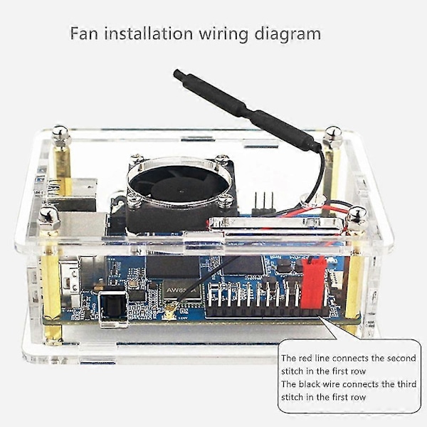 For Orange Pi 3 Etui - Transparent Akrylhus med Kjølefan for Orange Pi