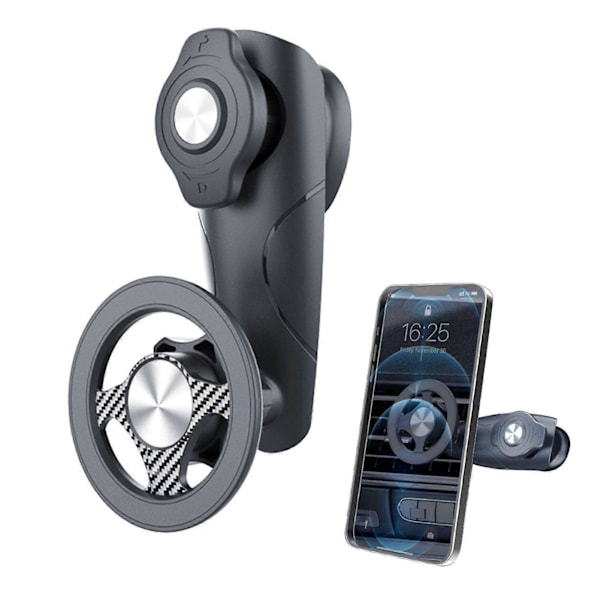 Magnetisk Bilhållare Silikon Halkfri Klämma 360 Rotation Stark Magnetisk Sugkopp Luftventil Krok Universal Smartphone-hållare för Bil