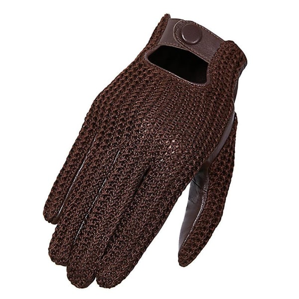 Evago pekskärmshandskar i äkta läder för män Halkfria motorcykel handskar i getskinn BROWN L