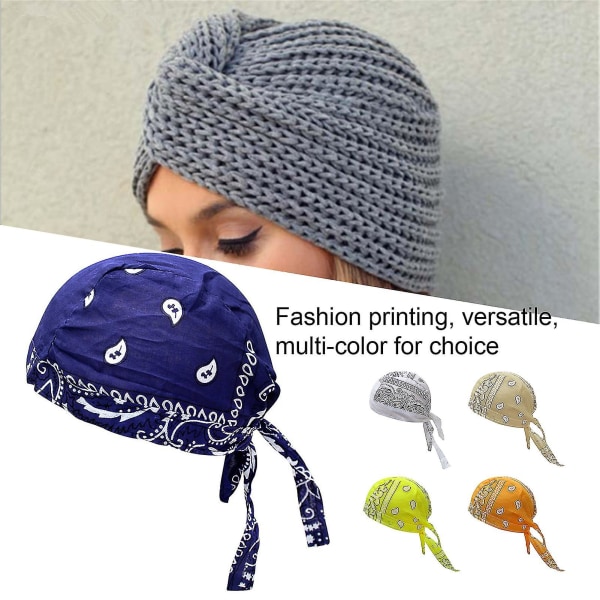 Multi Color Hip Hop bomull Cashew Print Pirate Bandana Beanie Streetwear Bästa julklappen Light Grey