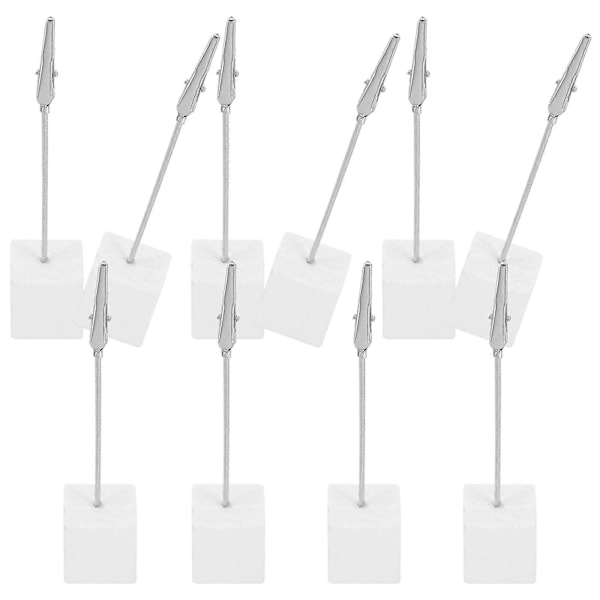 10 stk. Kube Base Memo Billede Foto Holder Papir Note Klips til Hjemmekontor (sølv)