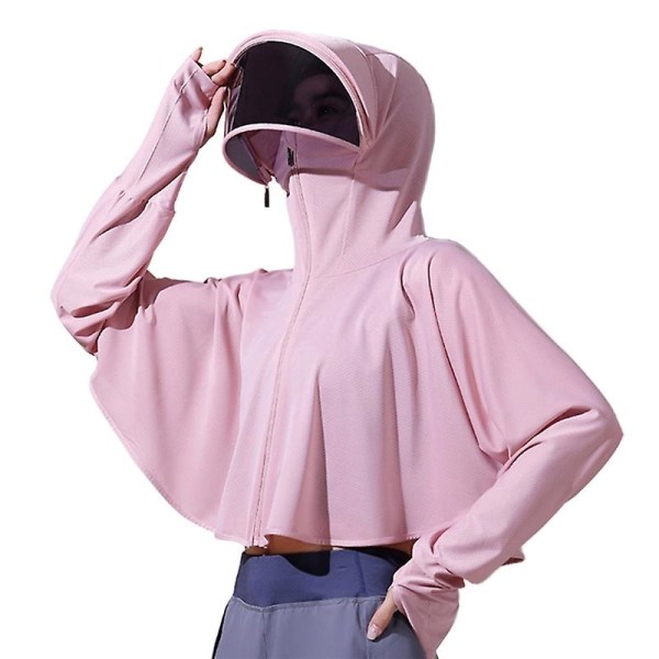 Anti-ultraviolett andas solskyddande blusar Ice Silk Solskyddande kläder Drop Shipping Pink