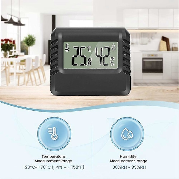 LCD Digital Termometer För Inomhusbruk Mini Rumstermometer Termo-hygrometer Fuktighetsmätare För L
