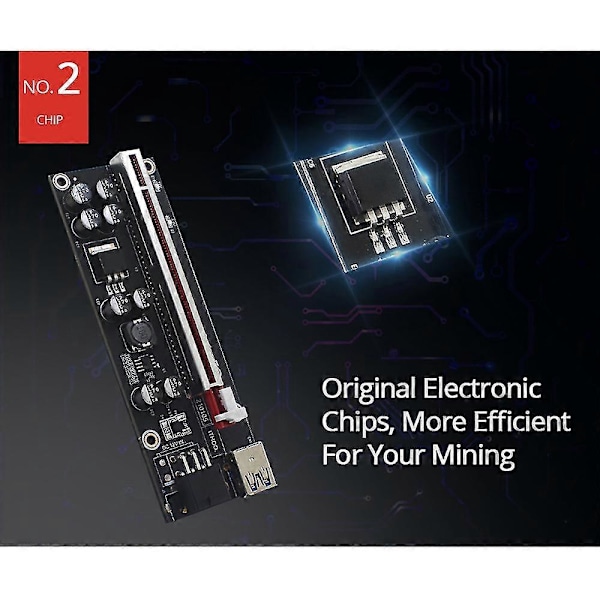 Ver009s Plus Pci-e Riser-kort Pci 1x till 16x Usb 3.0-kabel Sata till 6-pin kontakt för grafikvideo