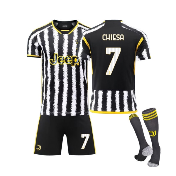 23-24 Juventus Home #7 CHIESA Jersey Training Kit S