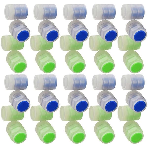 50 stk. universelle bilventilhetter, fluorescerende lysende sykkeldekkventilhetter