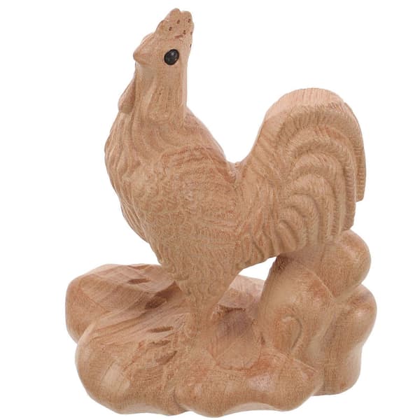 Bordplade Træ Kylling Figur Træ Udsmykning Chic Kyllingeformet Træ Statue