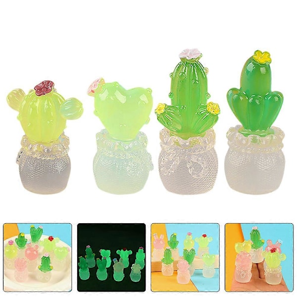 5 st Miniatyrkaktus Realistisk Resin Växtmodell Resin Kaktus Hantverk Mikrolandskap Kaktus Blandad Stil