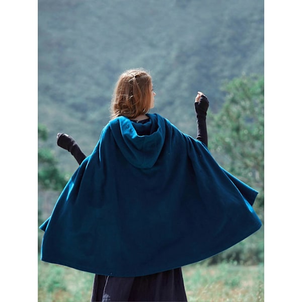 Dam Huva Kappa Poncho Jacka Stor Ledig Ytterkläder Vinter Blue L