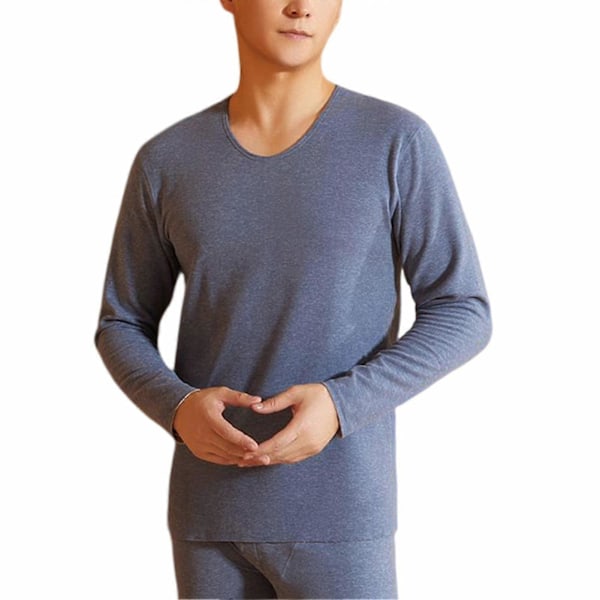 Termounderkläder Herr Vinter Dam Långkalsonger Set Fleece Håller Värmen I Kallt Väder Male Blue XL