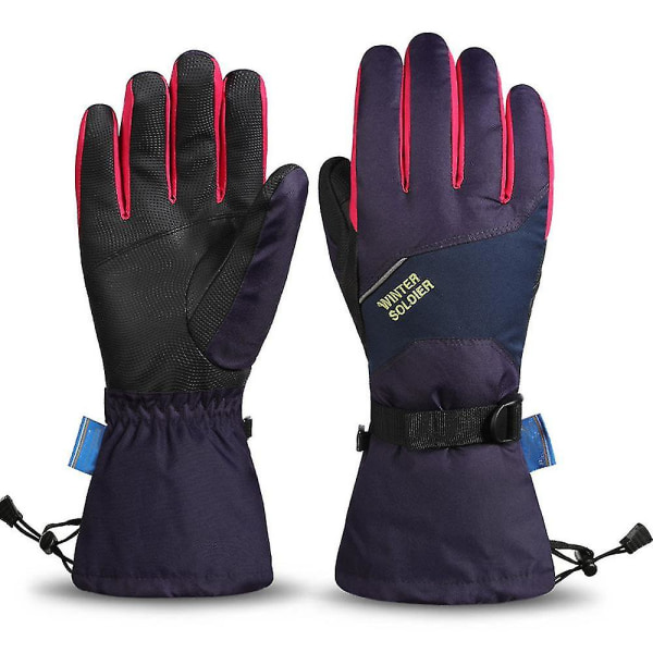 Vattentäta skid- och snöhandskar, 3m New Sherry Varma vinter skidhandskar med pekskärm magenta XL