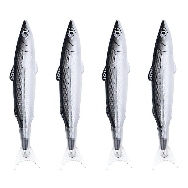 4 st Dekorativa Pennor Reklampennor Prispenna Saltform Penna Fiskkulspetspenna Plastpennor