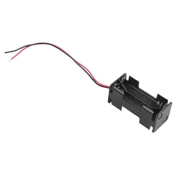2 stk Svart 2-lags 4 X 1.5v Aaa Batteriholderboks M Ledninger