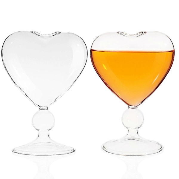 2 stk. hjerteformede glasbægre bar glasbægre cocktailglas til fest