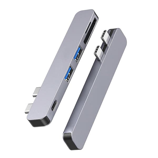 5 I 1 Usb C Hub Dobbelt Type C Hub Adapter Usb 3.0 Pd Strømadapter Dockingstation Til Pro/air 2020