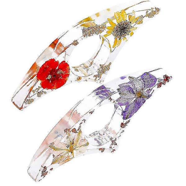 2 stk. Tørret Blomst Resin Tommelfinger H- Resin Hs W Oplukker S