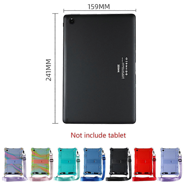 Etui for M40se 10.1 tommers nettbrett Silikonetui Anti-fall beskyttelsesetui Nettbrettstativ med stropp og