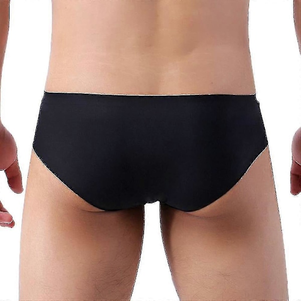 Herr Sömlösa Låg Midja Kalsonger Tunna Underbyxor Underkläder Trosor Black XL