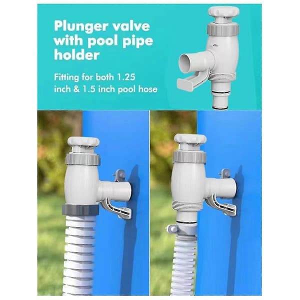 Poolslangadapter Två-I-Ett Kolvventil med Kolvventil och Rörfäste Pooltillbehör
