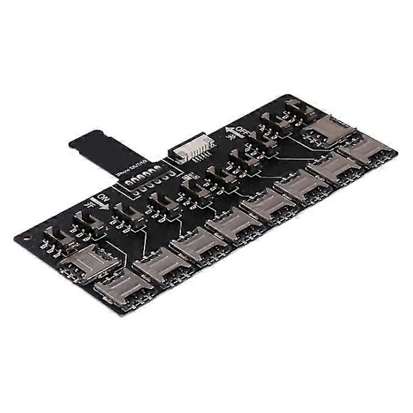 10-spors Adapter Multi-Reader Mini Sim Nano Med Kontrollbryter For Iphone5/6/7/8/x