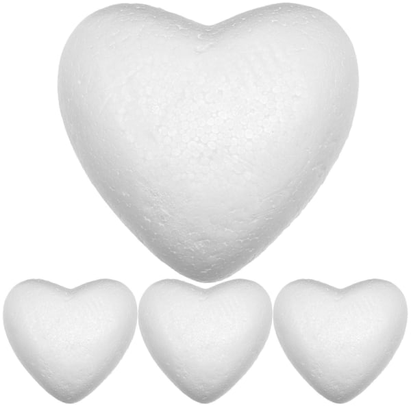 4 stk. Hjerter i hobbyfoam DIY Modellering Foam Hjerte Blomsterarrangement Foam Hjerte Bryllupsdekor