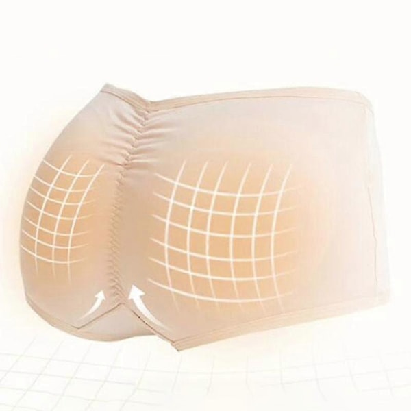 Kvinnor Vadderade Push Up Trosor Butt Lifter Shaper Falsk Rumpa Stuss Höftkuddar Osynliga Kontrolltrosor Underkläder Lingerie C Apricot M