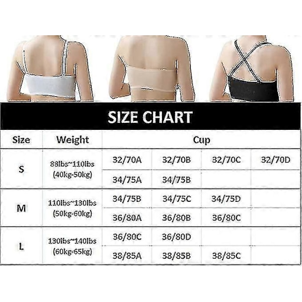 Damunderkläder Axelbandslös Frontspänne Lyft-BH, Trådlös Halkfri Osynlig Push Up Bandeau Beige 2XL