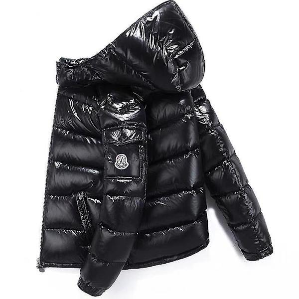 Miesten ja naisten lyhyt untuvatakki, paksu hupullinen paritakki, löysä korealainen tyyli Black XXL