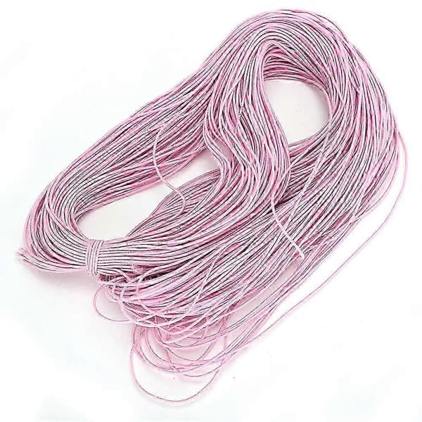 1,5 mm 100 m elastisk stretch rund perlesnor trådtau for DIY smykkelaging, lys rosa