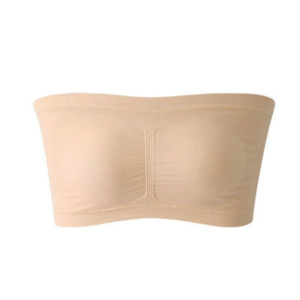 Dame Pluss Størrelse Tube Topp BH Stroppeløs Bandeau Passer De Fleste Stretch (s-6xl) 100% Ny 57% Avslag Pris khaki S