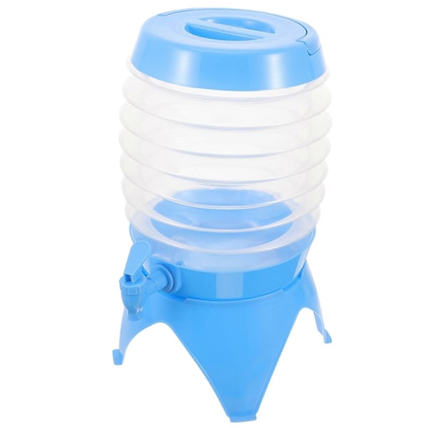 Gallon Hopfällbar Vattendispenser Bärbar Dryckesbehållare med Kran för Utomhuscamping Resor 5L (Blå)