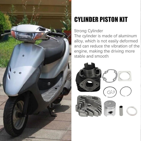 11st Cylinder Kolv Kit 47mm Borr Aluminiumlegering Hög Hållfasthet för Dio50 ZX50 AF34 AF35 70cc
