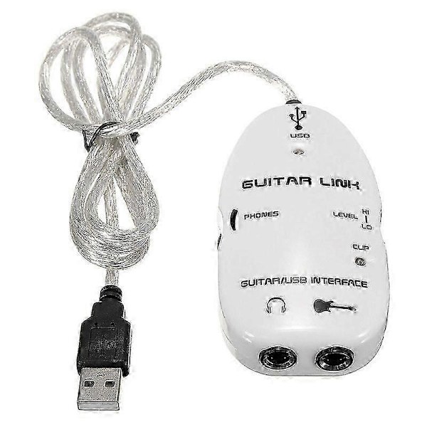 6,3 mm Jack till USB Gitarrlänkkabeladapter Gitarr till PC Inspelning Uppspelning Gitarreffekter Kabel USB Gitarradapter