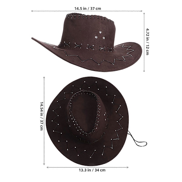 4 stk. Børnekostumehat Dekorativ Cowboyhat Cowgirlhat Westernhat Festhattilbehør