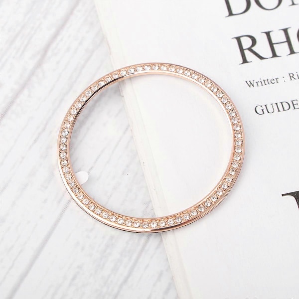 Diamantmontert Bezel Ring Bezel Loop Deksel Anti Ripe Kollisjonsbeskyttelse Kompatibel for Galaxy Watch (46mm, Rose Gull)