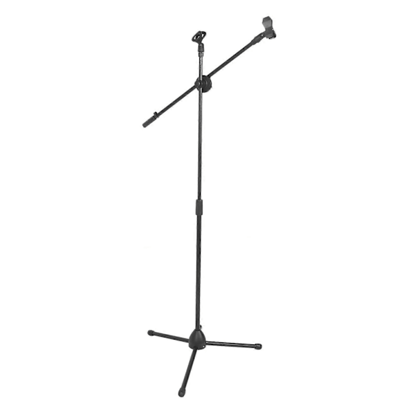 Mikrofonstativ Anti-slip Tripod Justerbar Højde Gulvmikrofonholder med Telefonklips til Performance Koncert Tale