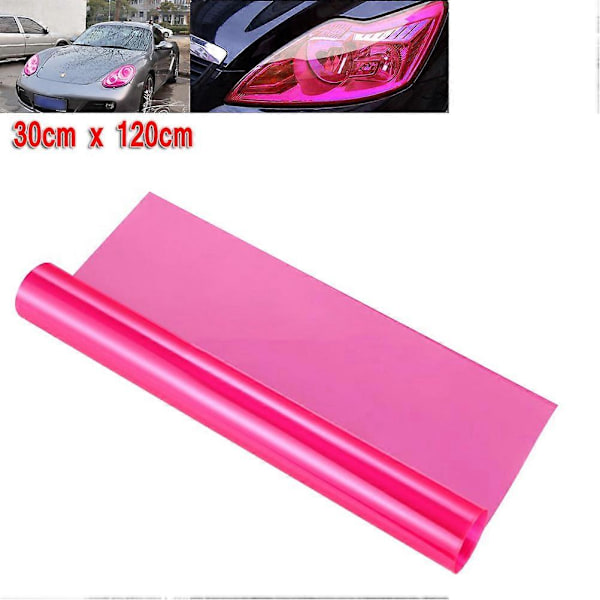 30 120CM Selvklebende Lykter Baklykter Tåkelys Tone Vinyl Film (Rosa)