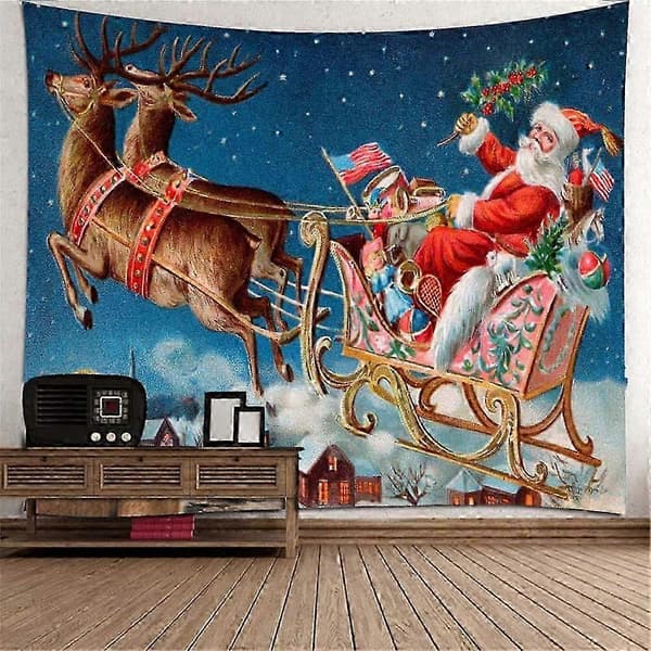 Väggbonad med jultema för rum, 3D-polyestertapeter, studentrum 04 Santa Claus