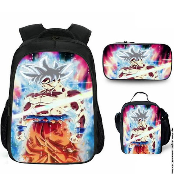 3 st 16 Tum Dragon Ball Goku Skolväska Barn Skolväska Multicolor 16inch double-deck